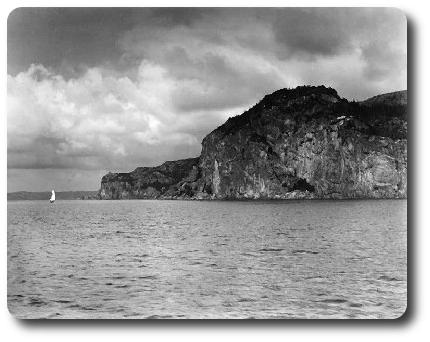 Ormeskred - the scree slope where the cliff is crumbling into the sea
