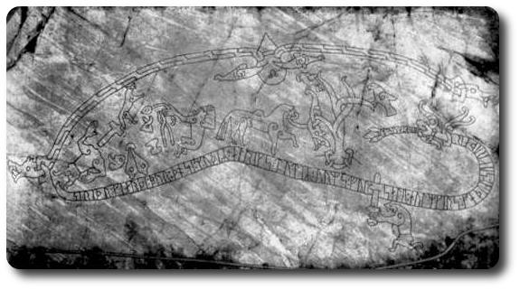 the carving on the Ramsund Bridge